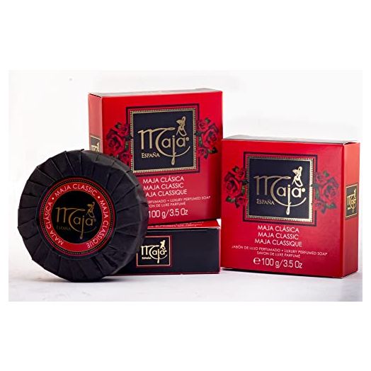 Maja, Classic Soap Perfumed Soap Round and Luxurious Round Soap to Clean and Moisturize your skin Leaves Skin Beautifully Scented and Soft 3Pack of 3.5 Oz Bar Soaps, Rose, 3 Count, (Pack of 3)