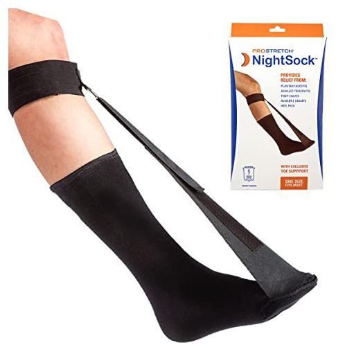 ProStretch NightSock for Plantar Fasciitis and Achilles Tendonitis, Alternative to Night Splint, Includes Exclusive Toe Support for Comfort, OSFM