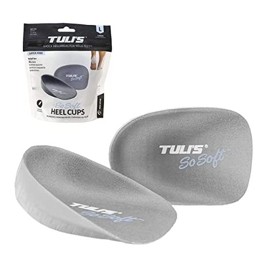 Tuli's So Soft Heavy Duty Gel Heel Cups Provide Relief for Plantar Fasciitis, Heel Pain, and Shock Absorption, Regular