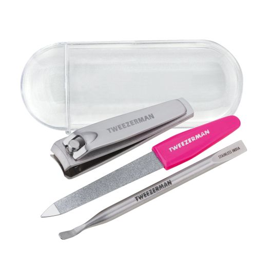 Tweezerman Mini Manicure Kit with a Nail Clipper, Nail File & Nail Pushy