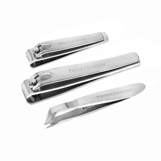 Tweezerman Nail Grooming Gift Set Includes Fingernail Clipper, Toenail Clipper and Mini Cuticle Nipper