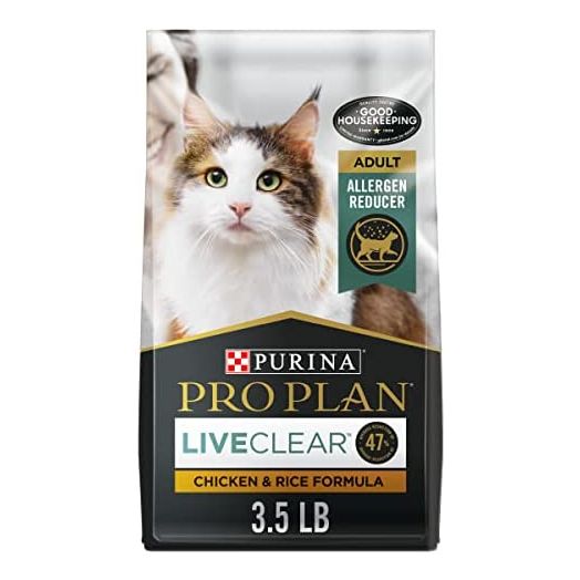 Purina Pro Plan LiveClear with Probiotics Allergen Reducing Chicken & Rice Dry Cat Food & Cat Shampoo