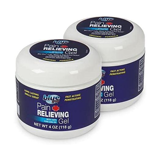 Blue Goo Pain Relieving Gel - Fast Acting, Cooling/Soothing Relief, for Back/Neck Pain, Muscle/Joint Pain, Arthritis, Sprains, Bursitis, Strains, Tendonitis - Made with 100% Pure Emu Oil - 2 Pack, 4oz