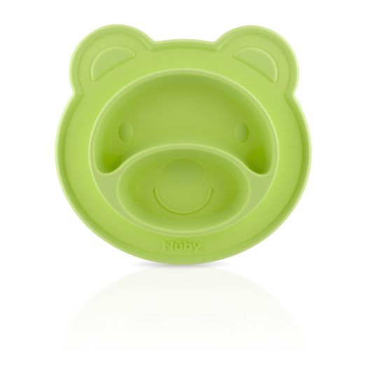 Nuby Bear Silicone Feeding Mat, Green