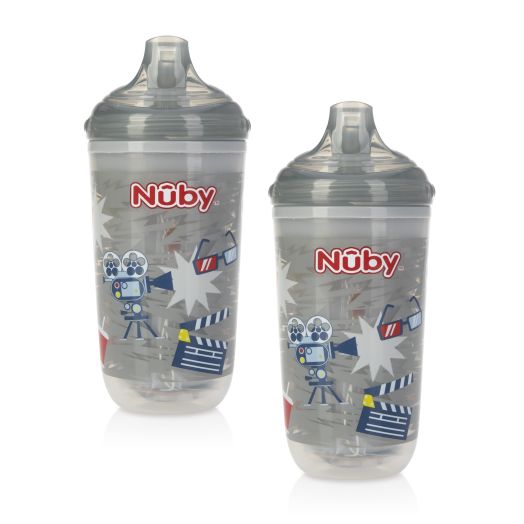 Nuby 2 Pk 10oz No-Spill Insulated Light Up Easy Sip Cup, Neutral