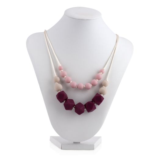 Nuby Teething Trends Double Strand Silicone Necklace, Girl