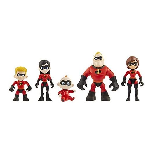 The Incredibles 2 Family 5-Pack Junior Supers Action Figures, Approximately 3" Tall