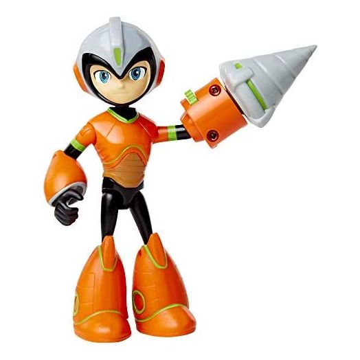 Mega Man: Fully Charged – Deluxe Drill Man Schematics Mega Man Articulated Action Figure with Spinning Drill and Break-Apart Boulder Accessory! Based on the new show!