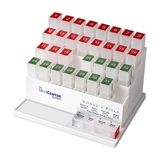 The Original Monthly Pill Organizer with 31 Pill Boxes by MedCenter