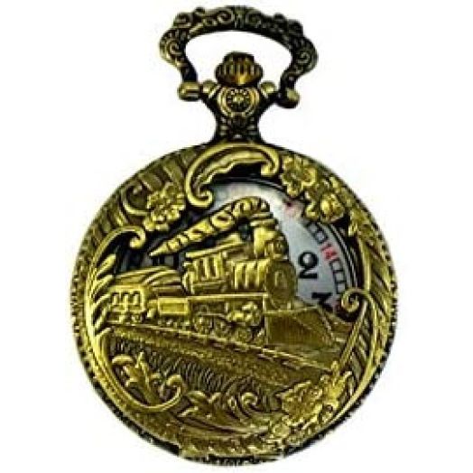 North American Railroad Approved, Railway Regulation Standard,Historical Train Steampunk Pocket Watch"150th Aniversary USA" Japanese Movement"Steam Engine #"3" (of 5 Watch Collection)