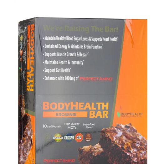 Body Health BodyHealth Protein Bar, Brownie Flavor - Box of 12 Bars