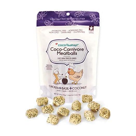 CocoTherapy Coco-Carnivore Meatballs, Antibiotic- and Hormone-Free, Chicken, Basil and Coconut, 2.5 oz.