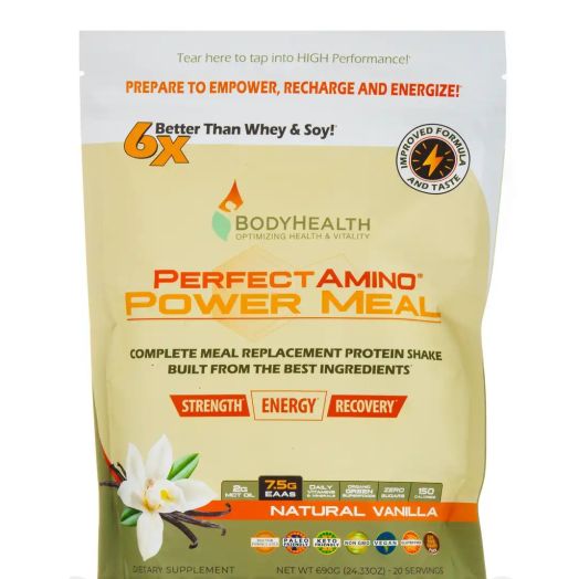 Body Health Perfect Amino Power Meal, Natural Vanilla Flavor - 24.33 oz (690 Grams)