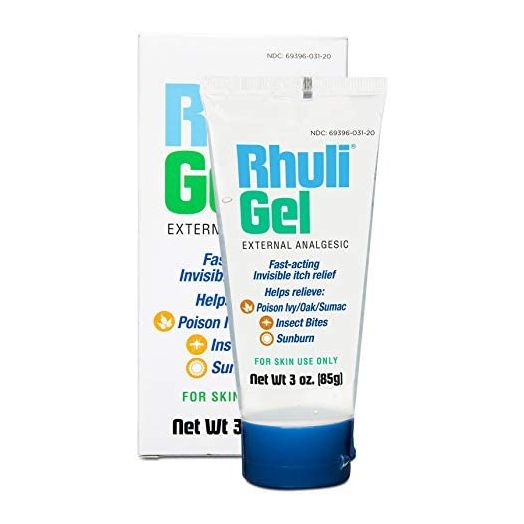 Rhuli Anti-Itch Gel - Analgesic Itch Treatment - Relief for Sunburn, Mosquitos, Bug Bites, Poison Ivy, Poison Oak, and More - Cooling Itch Stopping for Topical Skin Use - 3 Oz Tube