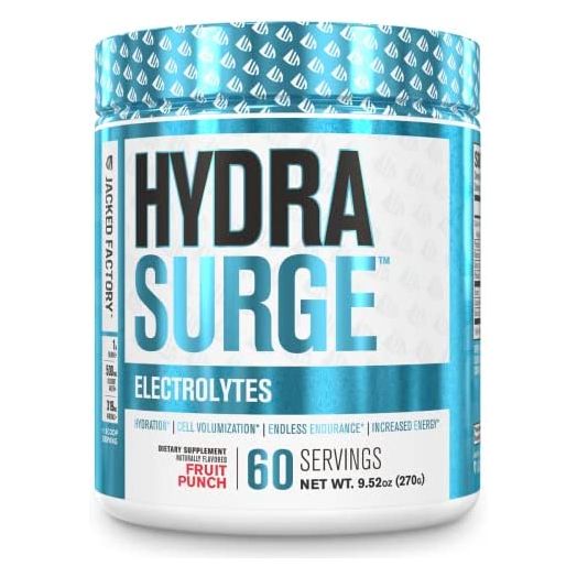 HYDRASURGE Electrolyte Powder - Hydration Supplement with Key Minerals, Himalayan Sea Salt, Coconut Water, More - Keto Friendly, Sugar Free & Naturally Sweetened - 60 Servings, Refreshing Fruit Punch