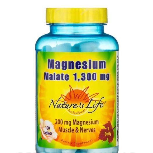 Nature's Life Magnesium Malate 1300 mg - 100 Tablets