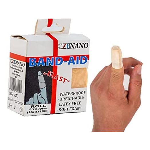 Czenano Fingertip Bandages for Fingers & Knuckles Toe First Aid Medical Foam Band Aids Tape for Fingertip Thumbs - Latex Free, Elastic & Flexible Wrap (1.57 Inch Width x 118 Inch Length) Beige