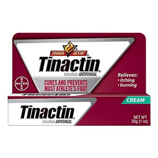 Tinactin Athlete's Foot Cream, Tolnaftate 1%, Antifungal, AF Treatment, Proven Clinically Effective on Most Athlete’s Foot and Ringworm, Cream, 1 Ounce, 30 Grams, Tube
