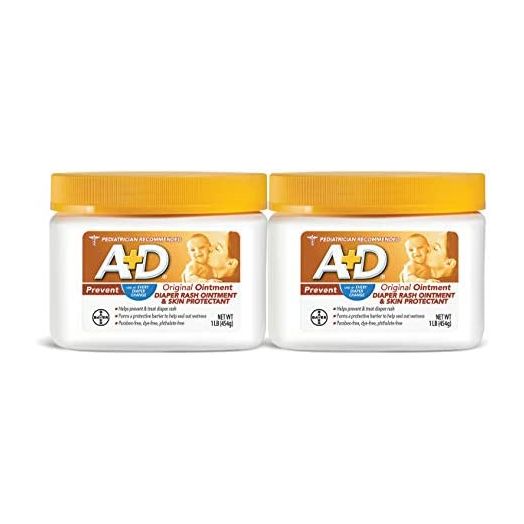 A+D Original Diaper Rash Ointment, 1 LB Jar (2 Pack)