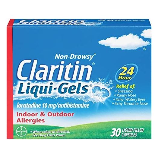 Claritin Liqui-Gels 24 Hour Allergy Relief, Non-Drowsy Allergy Medicine, Loratadine Antihistamine Capsules, 30 Count