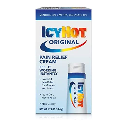 Icy Hot Orignal Pain Relieving Cream 1.25 oz. Powerful Pain Relief for Muscles & Joints White