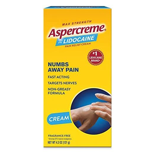 Aspercreme with Lidocaine Maximum Strength Pain Relief Cream, 4.3 Oz