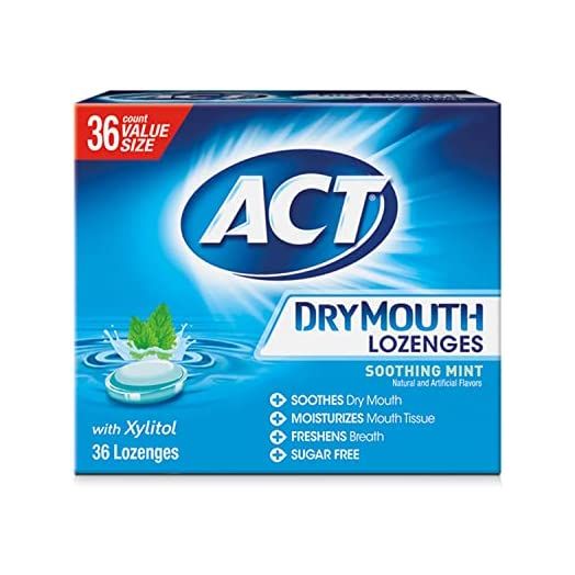 ACT Dry Mouth Lozenges With Xylitol, Soothing Mint, 36 Count