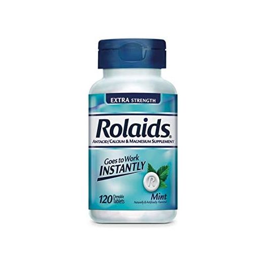 Rolaids Extra Strength Antacid Chewable Tablets, 120 Tablets, Mint Flavor, Extra Strength Heartburn Relief