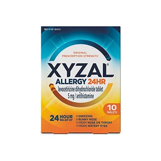 Xyzal Allergy Pills, 24-Hour Allergy Relief, 10-Count, Original Prescription Strength