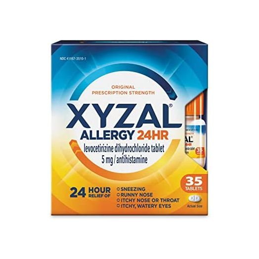 Xyzal Allergy Tablet, 35 Count, Yellow (Pack of 1), 230146