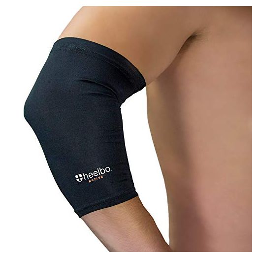 Heelbo Elbow Sleeve and Elbow Compression Sleeve with Copper Infused Fibers and Breathable Fabric for Tendonitis, Golfers Weight Lifting, Tennis Elbow or Arthritis for Men and Women, Black, Medium