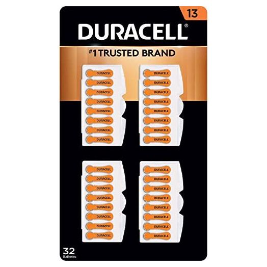 Duracell Hearing Aid Size 13 Batteries, 32 Count