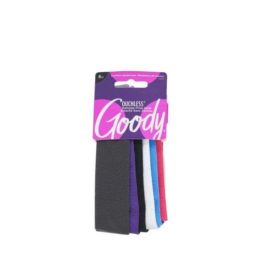 Goody Ouchless® Jersey Fabric Headwraps, Wide Cloth Headbands, 6 Ct