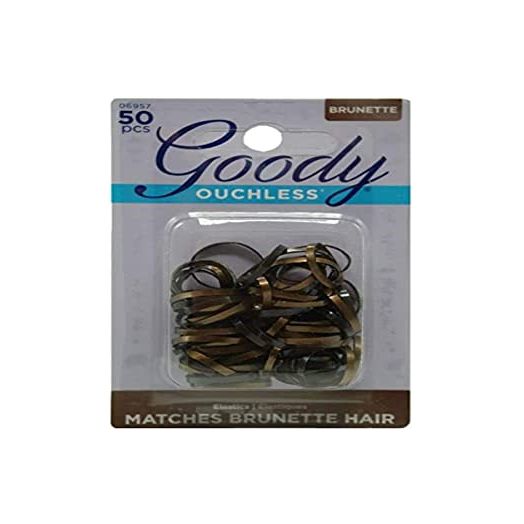 Goody WoMens Ouchless Latex Elastics, Brunette, 50 Count