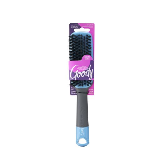 Goody Straight Talk Boar Bristle Hair Brush, Gray and Blue, 1 Ct