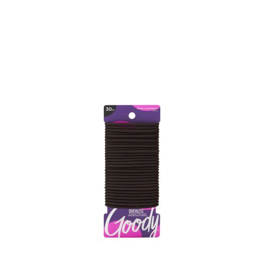 Goody Ouchless® Brown Hair Elastics, No Metal Gentle Hair Ties, 30 Ct
