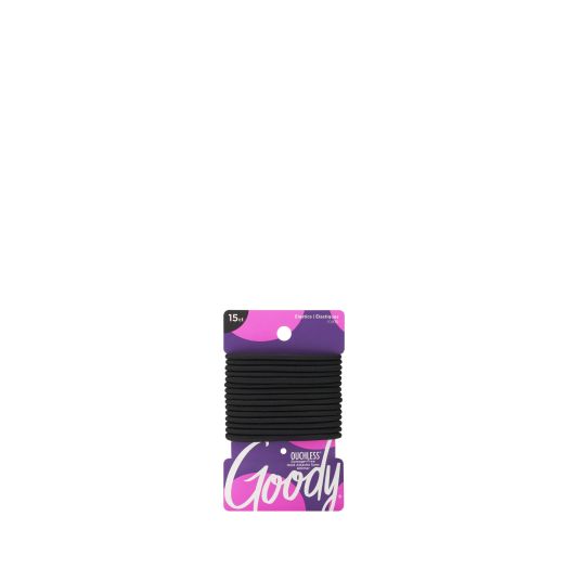 Goody Ouchless® Braided Elastics, Black Hair Ties, Hair Band Elastics, 15 Ct