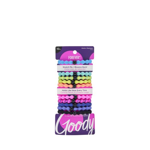 Goody® Forever Colored Hair Elastics, Long Lasting Hair Ties, 10 Ct