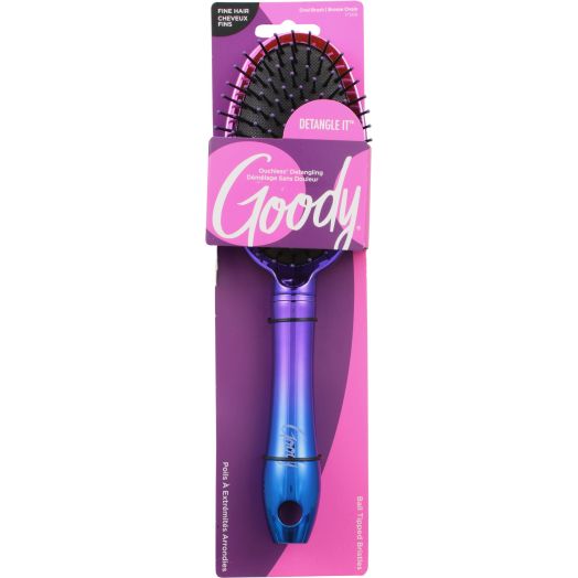 Goody Let It Shine Nylon 10" Oval Detangling Bristle Hair Brush, Purple