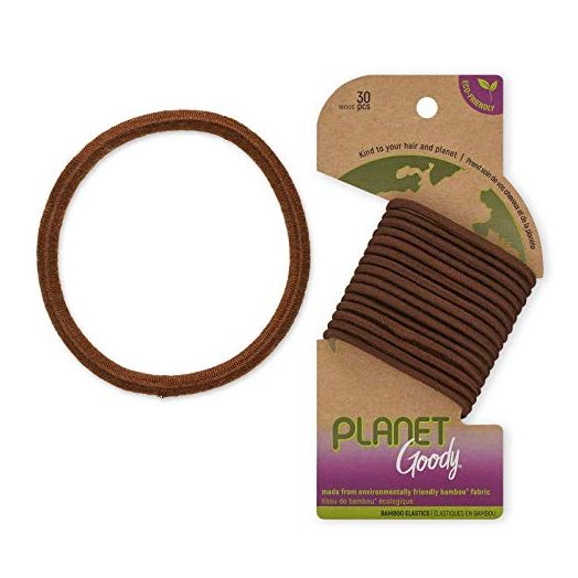 Goody Ouchless Elastic Thick Hair Tie, 30 Count, Brown, Bamboo Elastic