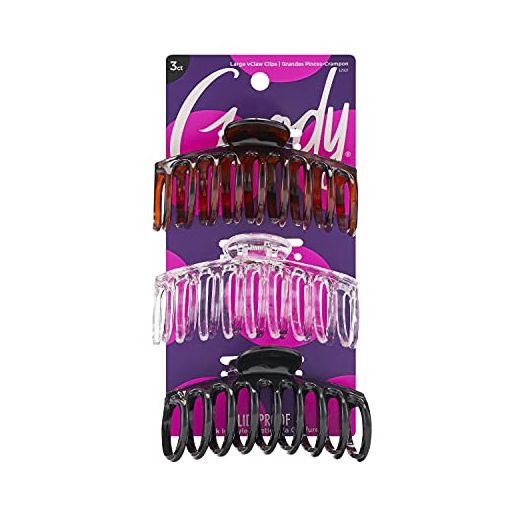 Goody Classics Large Sprial Claw Clips, Assorted Colors (3 Pack)