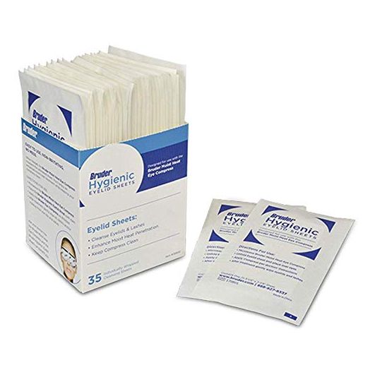 Bruder Hygienic Eyelid Cleansing Sheets Micro Fine Individually Wrapped Untreated Sheets 35 Count Box