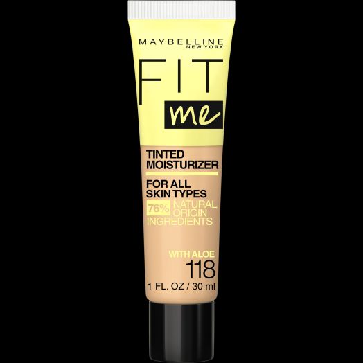 Maybelline Fit Me Tinted Moisturizer, Natural Coverage, Face Makeup, 118, 1 fl oz