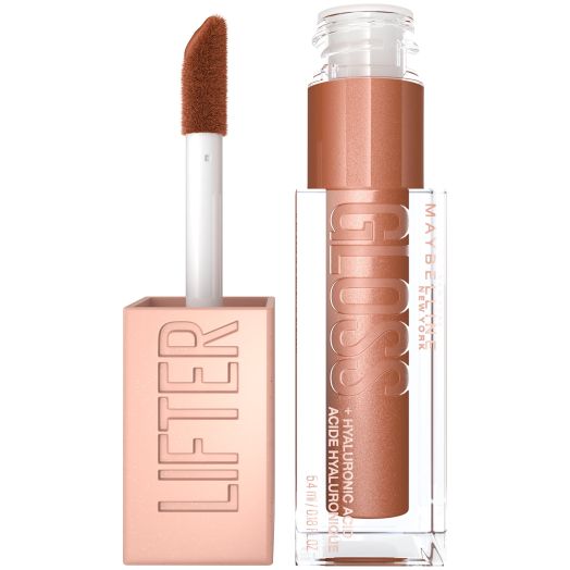 Maybelline Lifter Long-Lasting High Shine Lip Gloss with Hyaluronic Acid, 18 Bronze