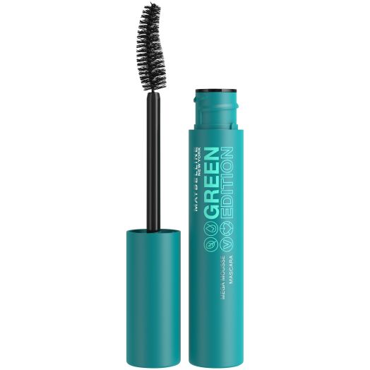 Maybelline Green Edition Mega Mousse Mascara Makeup, Very Black, 0.32 fl oz