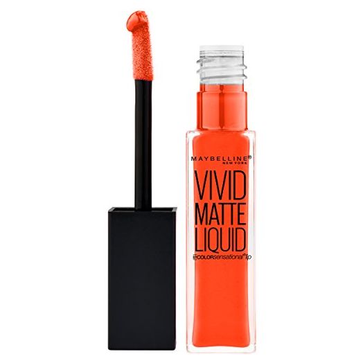 Maybelline New York Color Sensational Vivid Matte Liquid Lipstick, Orange Obsession, 0.26 fl. oz.