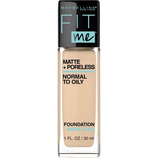 Maybelline Fit Me Matte + Poreless Liquid Foundation Makeup, Light Beige, 1 fl. oz.