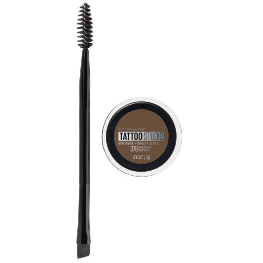 Maybelline TattooStudio Brow Pomade Long Lasting, Buildable, Eyebrow Makeup, Medium Brown, 0.106 oz