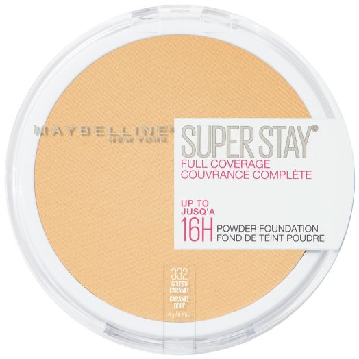 Maybelline Super Stay Full Coverage Powder Foundation Makeup, Matte Finish, Golden Caramel, 0.21 oz
