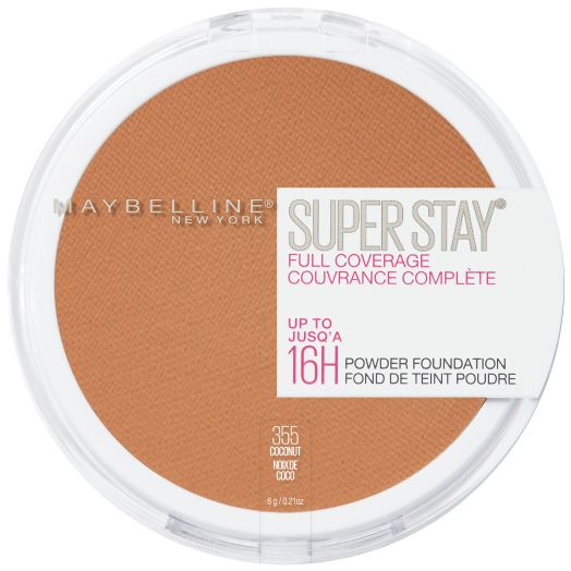 Maybelline Super Stay Full Coverage Powder Foundation Makeup, Matte Finish, Coconut, 0.21 oz